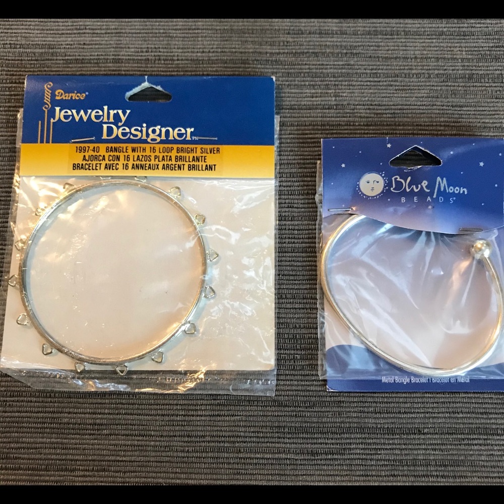 SILVER METAL BANGLE BRACELETS DIY EMBELLISHMENTS